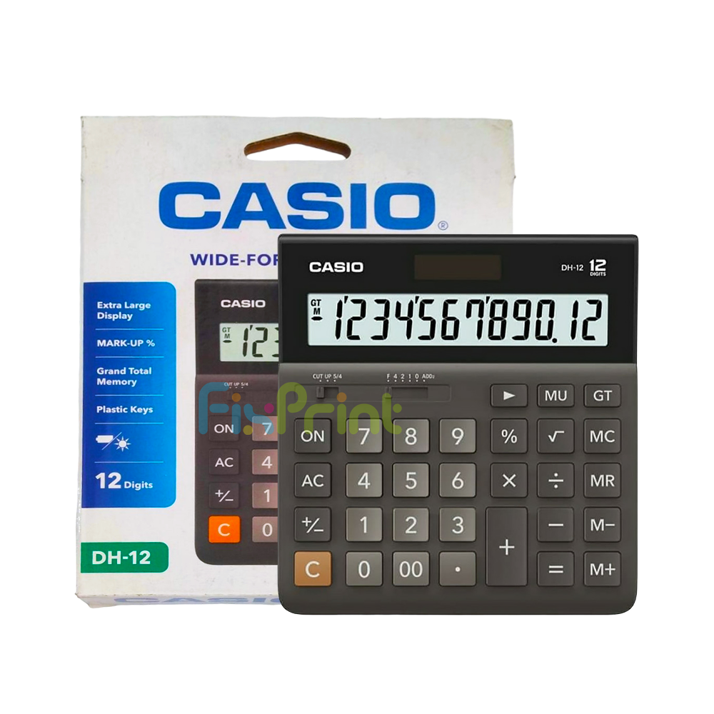 Kalkulator Casio DH-12-BK 12 Digit, Calculator Desktop 12 Digits DH 12 Black Original