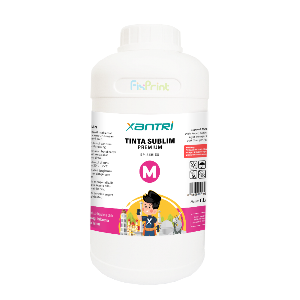 Tinta Xantri Sublim Magenta 1 Liter, Tinta Sublime Printer EP L121 L110 L120 L210 L220 L310 L350 L355 L360 L365 L380 L380 L385 L550 L555 L565 L800 L805 L850 L1110 L1210 L1216 L1250 L1256 L3110 L3150 L3156 L3210 L3216 L3250 L3251 L3256 L5190 L5290 L5296